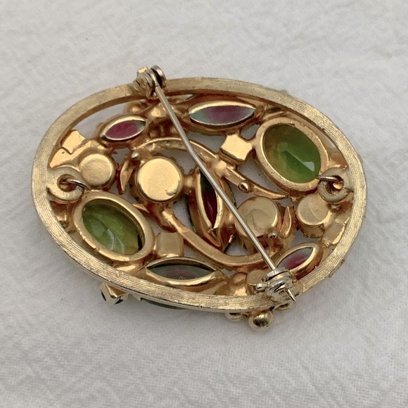 Vintage Iris Glass Brooch - Picture 3 of 3